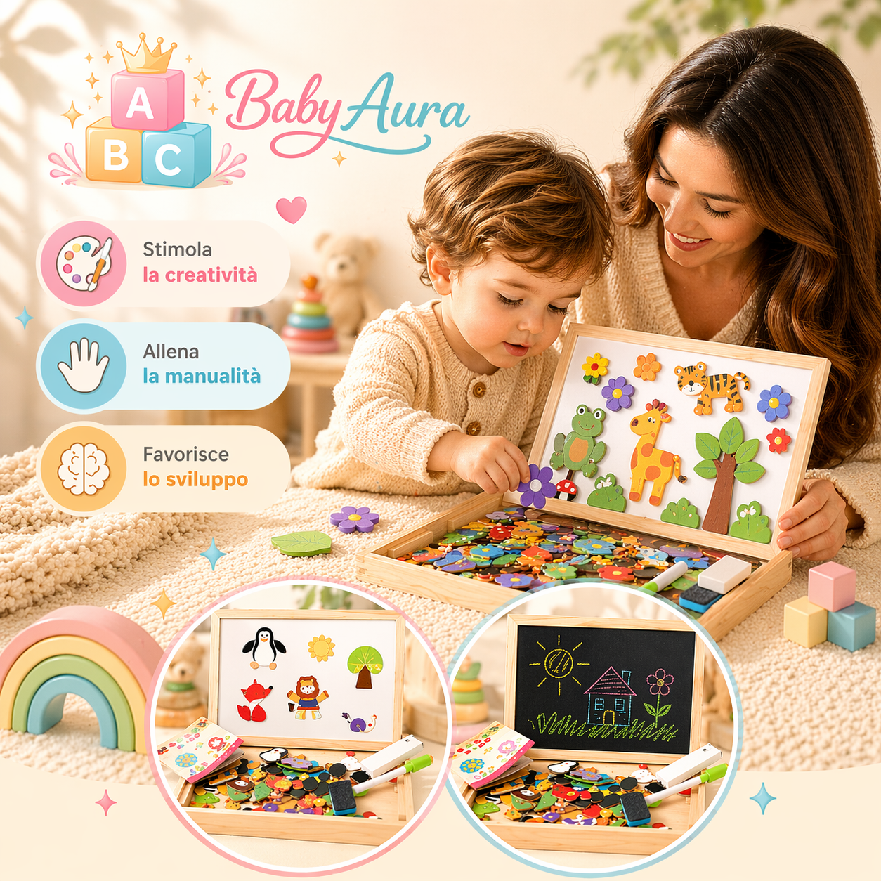 BabyAura PlayBoard™– Puzzle Magnetico Montessoriano