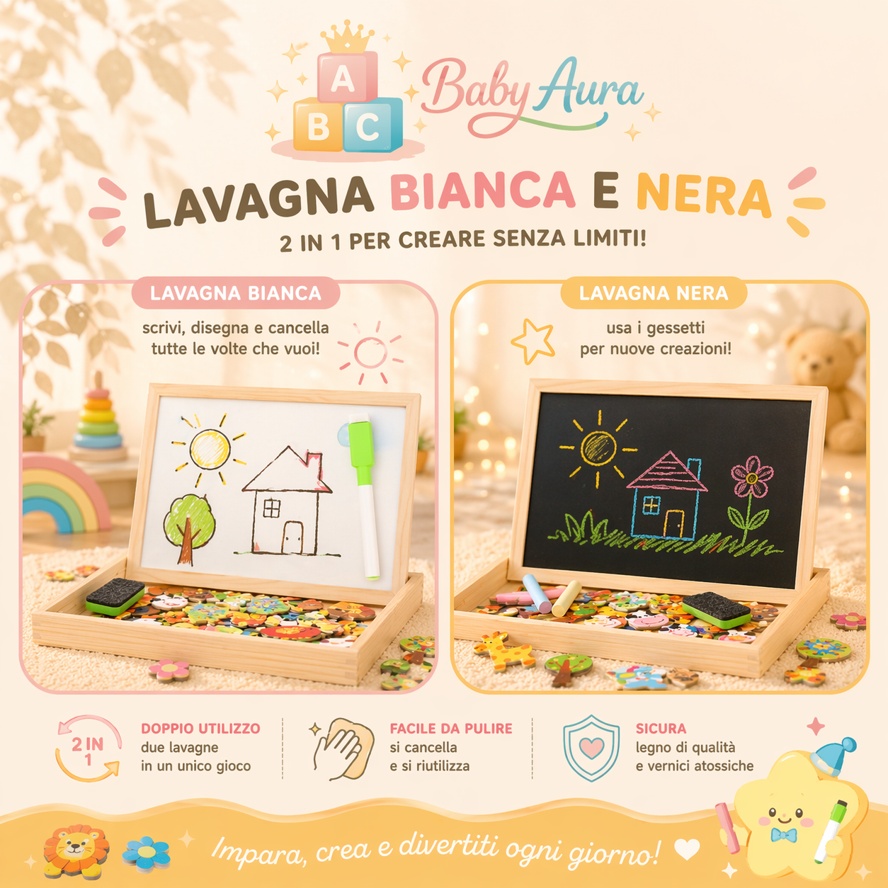 BabyAura PlayBoard™– Puzzle Magnetico Montessoriano